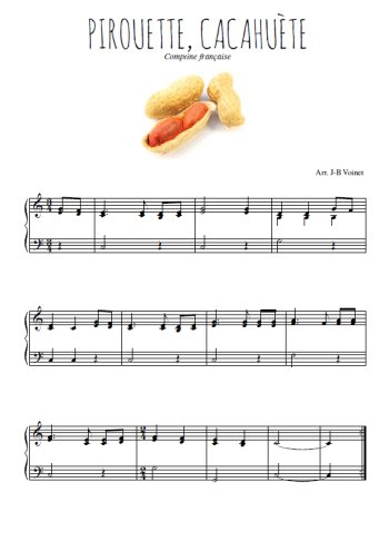 Téléchargez l'arrangement pour piano de la partition de Pirouette, cacahuète en PDF